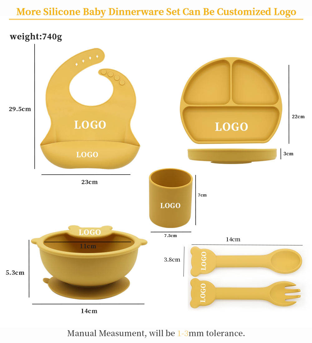 NGP Baby Silicone Feeding Set 11 Pcs Infant Dinnerware with Baby Plate for  Baby Silicone Bibs