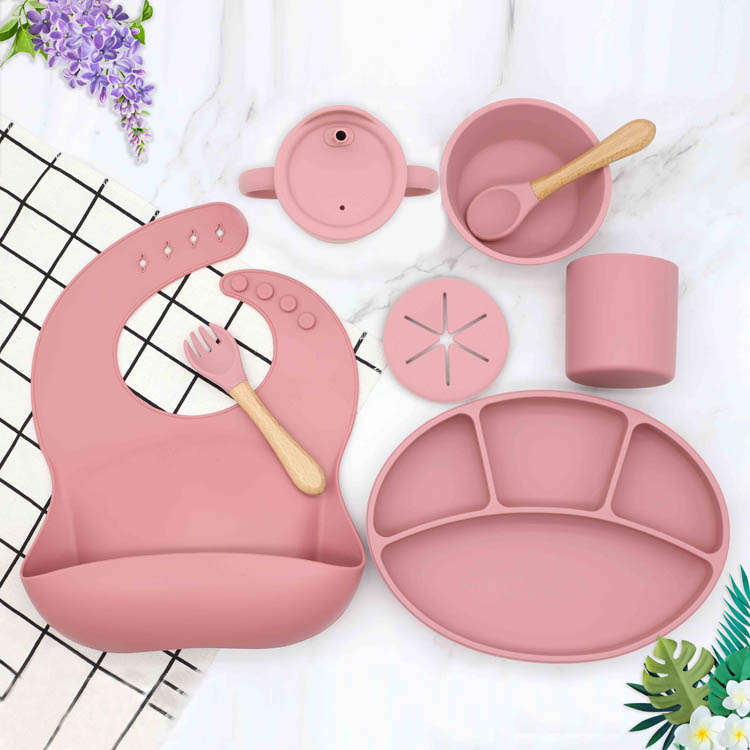 Baby Feeding Set BPA Free Food Grade Silicone Dinner Plate and Cutlery Set  - China Silicone Tableware and Silicone price